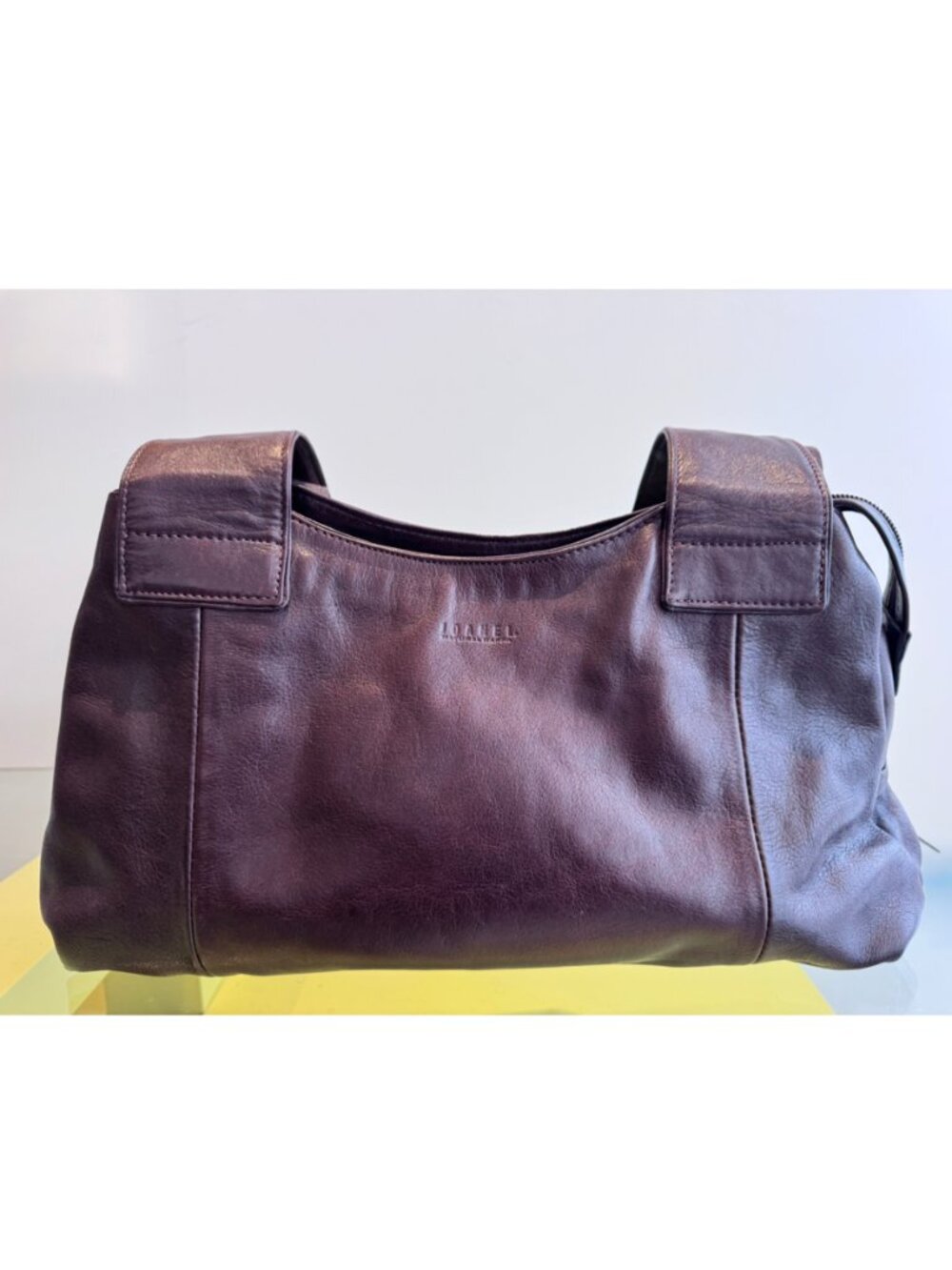 Dark Brown Joanel Natural Nappa Medium Leather Purse/Shoulder Bag.